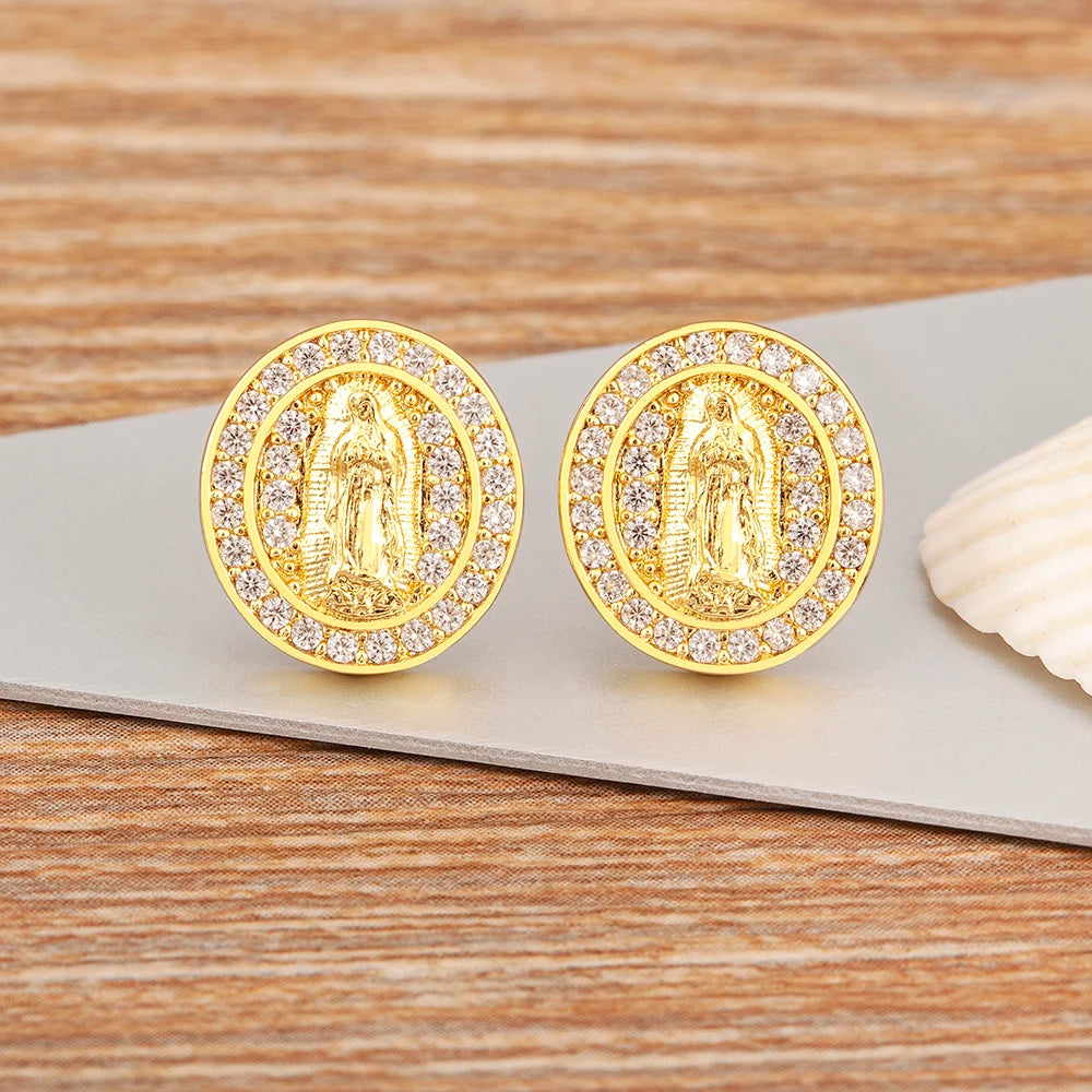 Brinco Nossa Senhora Regina Caeli Banhado a Ouro