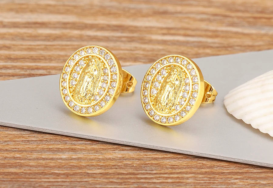 Brinco Nossa Senhora Regina Caeli Banhado a Ouro