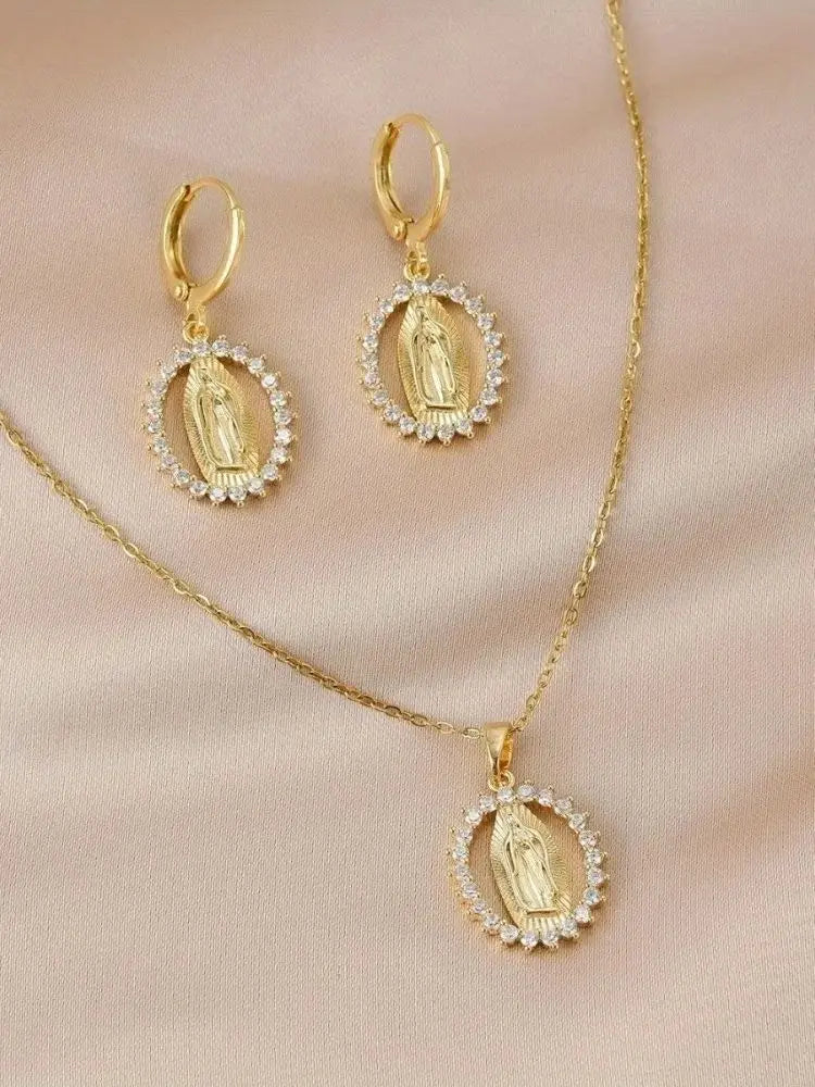 Conjunto Nossa Senhora com Colar e Brincos TT-00564-01 Soul Fé