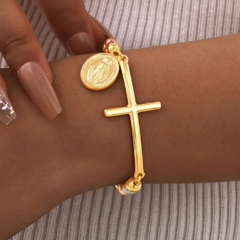 Pulseira-Sao-Bento-Pax-Benedicta-Banhada-Em-Ouro-18k-Soul-Fe