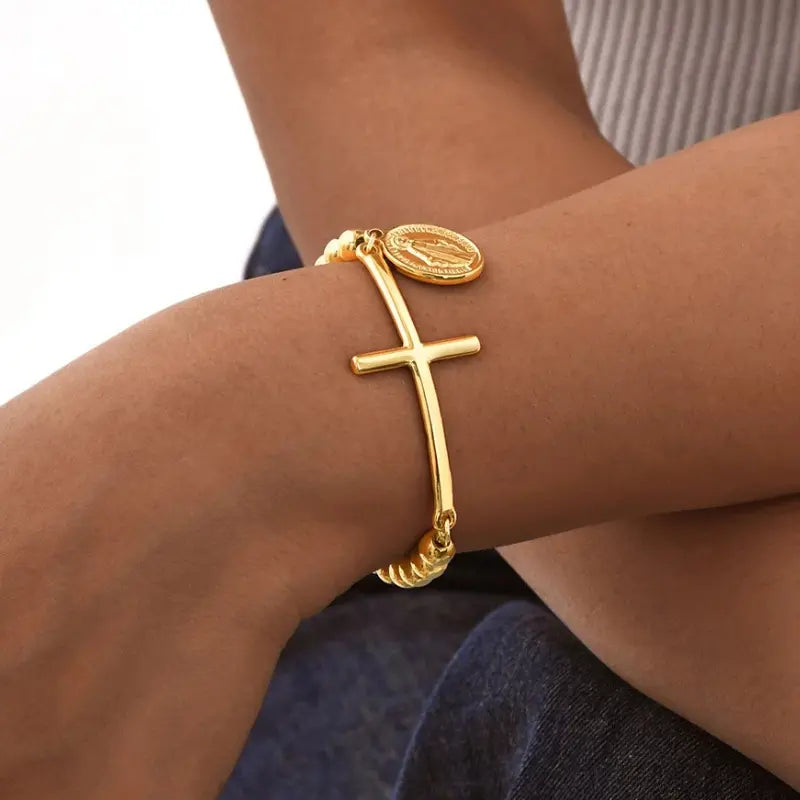 Pulseira-Sao-Bento-Pax-Benedicta-Banhada-Em-Ouro-18k-Soul-Fe