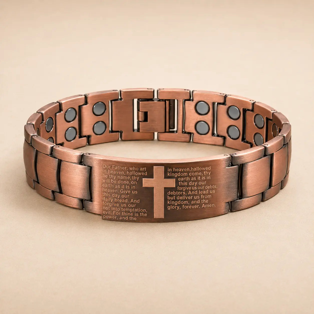 Pulseira de Cobre Cruz Guardiã Magnética Soul Fe