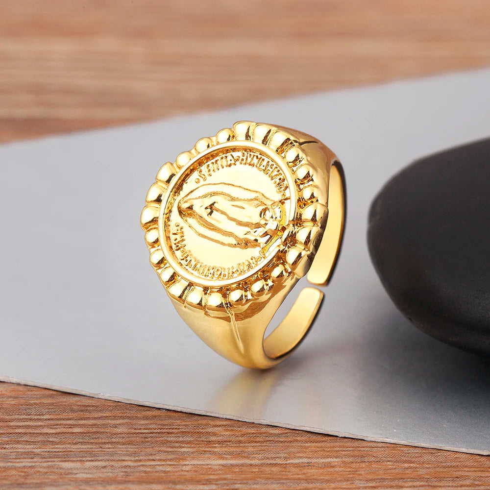 Anéis Nossa Senhora Ajustáveis com Zircônia R849 ajustável Soul Fé