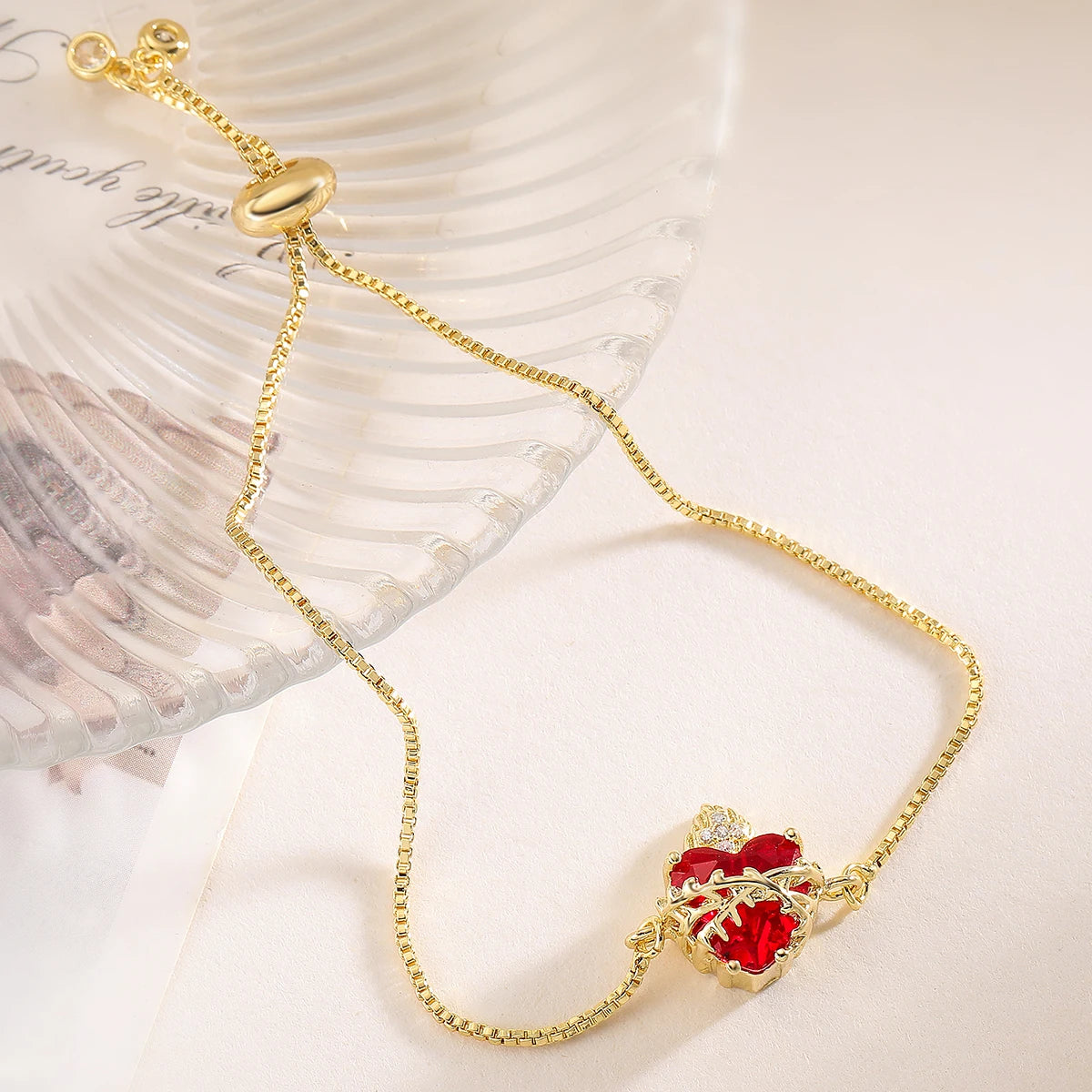 Pulseiras Coração Vermelho com Zircônia 32087 Soul Fé