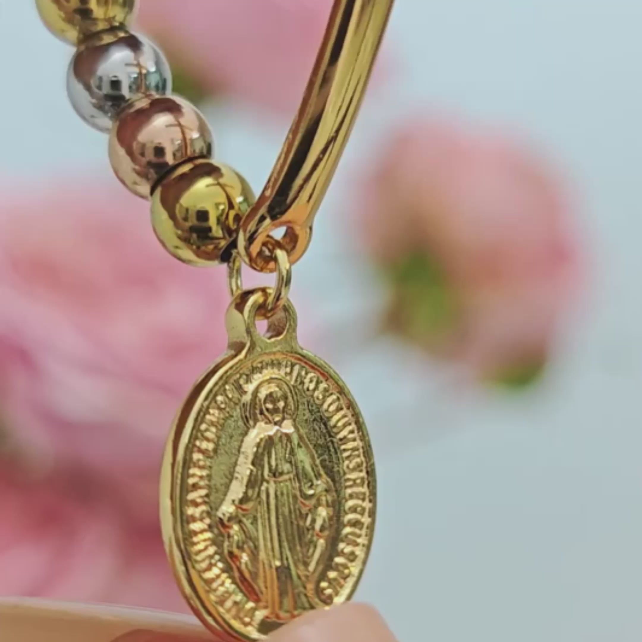 Pulseira Cruz Sagrada Banhada em Ouro 18k