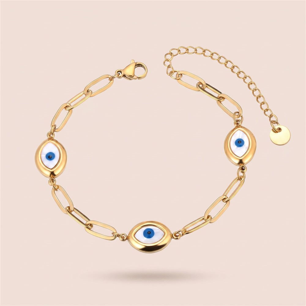 Pulseira Olho Grego em Aço Inoxidável - Aegis