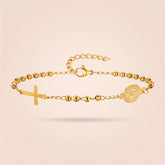 Pulseira Terço Nossa Senhora com Cruz - Mãe da Graça