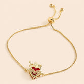 Pulseiras Coração Vermelho com Zircônia — 32084 Soul Fé em fundo nude bege Soul Fé